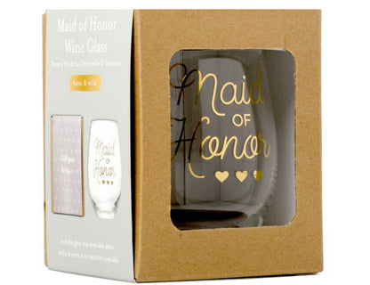 Maid of Honor Stemless Wine Glass